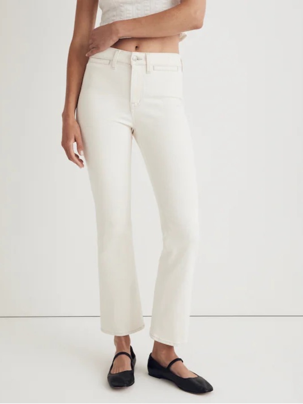 Madewell | New Kick Out Crop white denim jeans Womens size 29 mid-rise ankle NWT